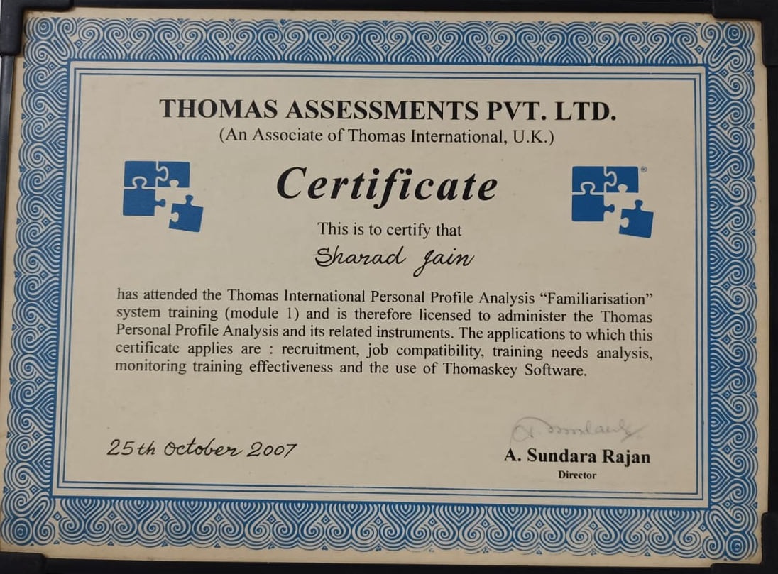 Thomas PPA Certification